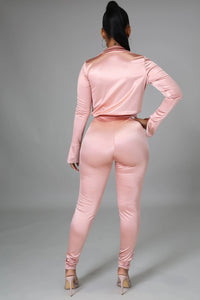 Satin Bodysuit Pants Set