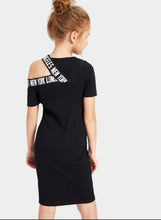 Load image into Gallery viewer, Girls Cut Out Shoulder Lettering Dress