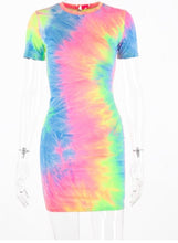 Load image into Gallery viewer, Tie Dye Short Sleeve Dress