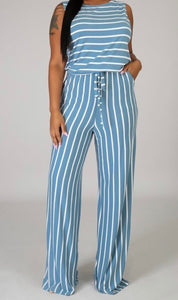 Stripped Out Jumpsuit